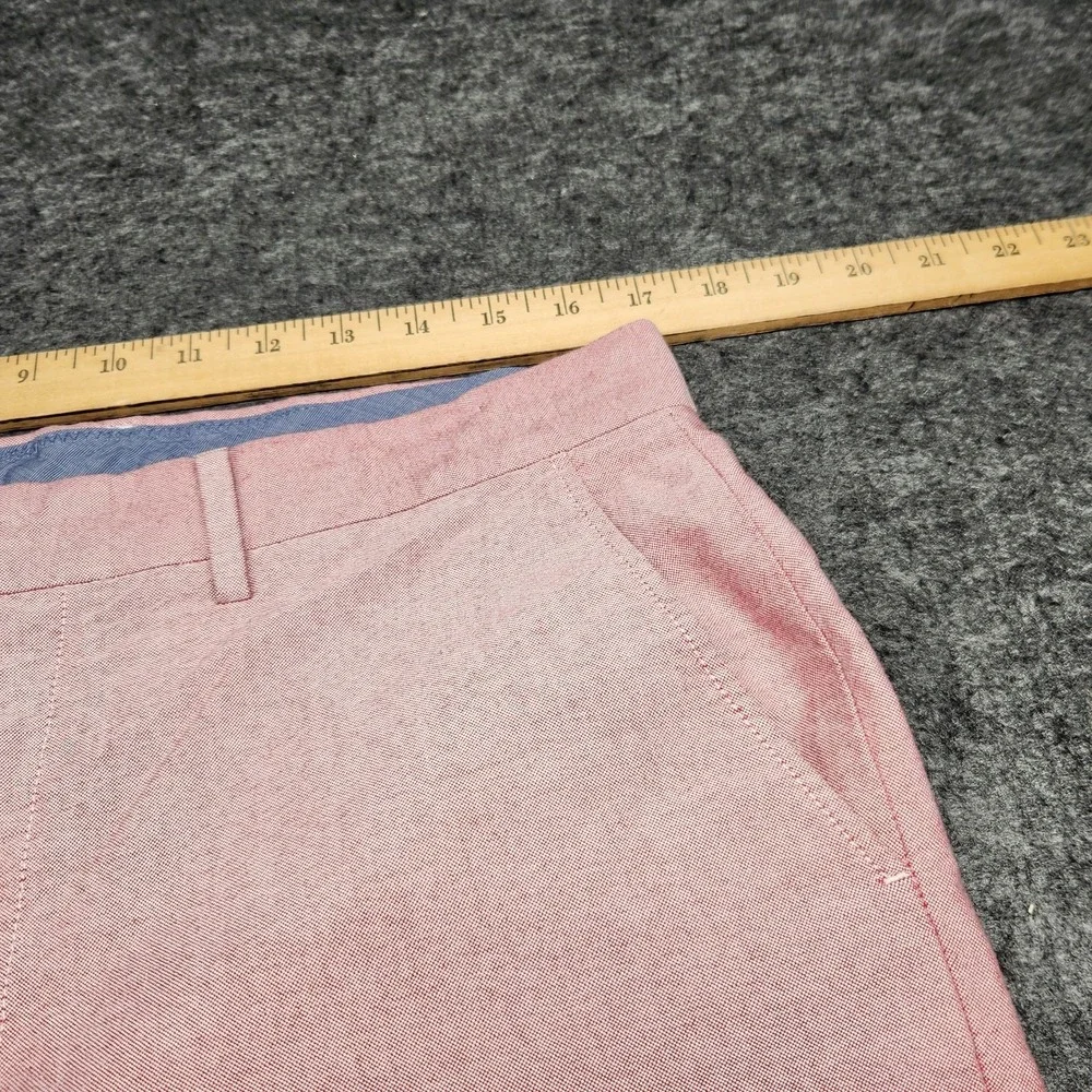 J Crew Mens Bowery Urban Slim Flat Front Chino Pants Heathered Red Pink 34x33